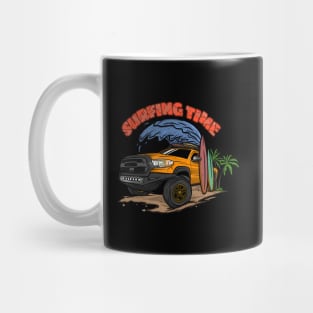 Orange Toyota 4Runner Surfing Time Holiday Mug